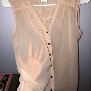 sheer blush tank top